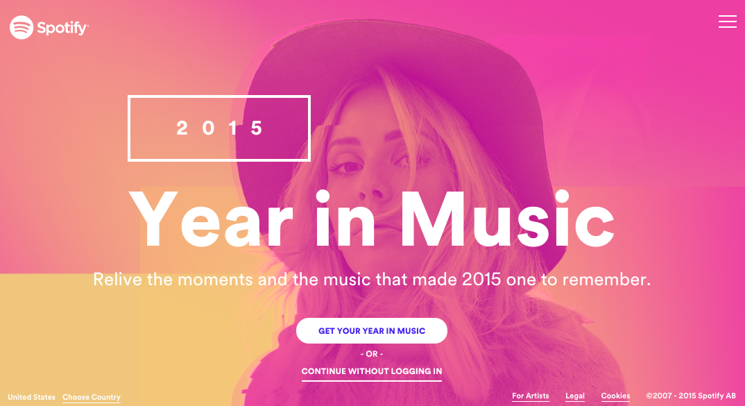 Best Websites of 2015 - Spotify Year in Music