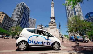 Blue Indy electric car