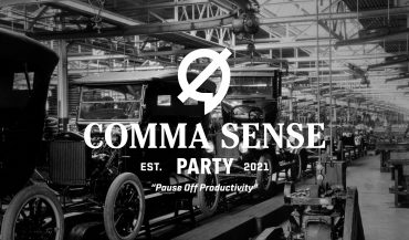 Comma Sense Party banner